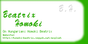 beatrix homoki business card